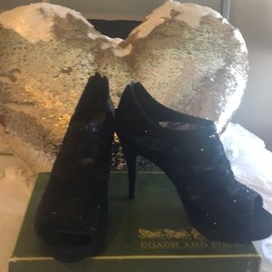 Coach and Four Black Sparkly Heels